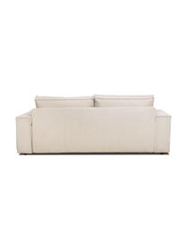 Sofa rozkładana ze sztruksu z miejscem do przechowywania Nihad (3-osobowa), Tapicerka: sztruks poliestrowy, Nogi: tworzywo sztuczne, Beżowy sztruks, S 245 x G 102 cm