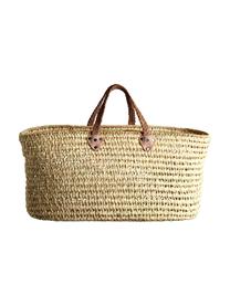 Cesta de compras Lea, Asa: cuero, Beige, An 60 x Al 30 cm