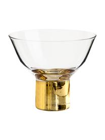 Cocktailgläser Club mit goldfarbenem Sockel, 2 Stück, Glas, mundgeblasen, Transparent, Goldfarben, Ø 10 x H 9 cm