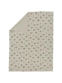 Nappe en tissu Leaf, 100 % coton, Beige, noir, Pour 4 à 6 pers. (larg. 145 x long. 200 cm)