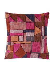 Kussenhoes Morris met abstract patroon, 64% viscose, 19% katoen, 11% linnen, 6% polyester, Roze, multicolour, 40 x 40 cm