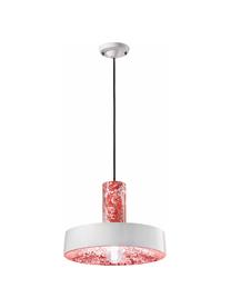 Hanglamp Pi, Lampenkap: keramiek, Baldakijn: keramiek, Rood, wit, Ø 35 x H 26 cm