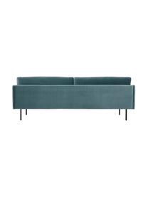 Sofá de terciopelo Moby (3 plazas), Tapizado: terciopelo (poliéster de , Estructura: madera de pino maciza., Patas: metal con pintura en polv, Terciopelo azul petróleo, An 220 x F 95 cm