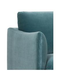 Sofá de terciopelo Moby (3 plazas), Tapizado: terciopelo (poliéster de , Estructura: madera de pino maciza., Patas: metal con pintura en polv, Terciopelo azul petróleo, An 220 x F 95 cm