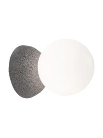 Wand- en plafondlamp Zero van beton, Lampenkap: opaalglas, Grijs, wit, Ø 10 x D 14 cm