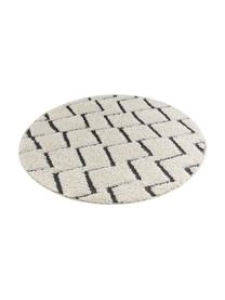 Tapis rond outdoor à effet relief Dades, Crème, noir