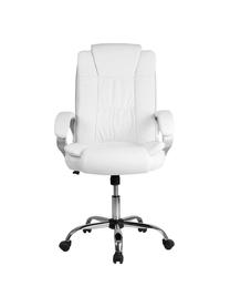 Silla de oficina Karen, Estructura: acero y PVC, Tapizado: piel sintética, Blanco, An 68 x Al 113 cm