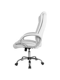 Silla de oficina Karen, Estructura: acero y PVC, Tapizado: piel sintética, Blanco, An 68 x Al 113 cm