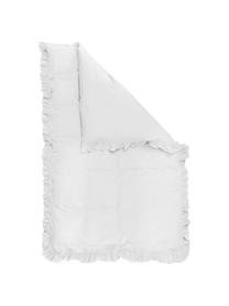 Funda nórdica de algodón con volantes Florence, Blanco, Cama 90 cm (150 x 220 cm)