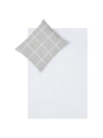 Dubbelzijdig dekbedovertrek Barte, Katoen, Bovenzijde: grijs, wit. Onderzijde: wit, 140 x 200 cm