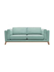 Sofa Seattle (3-osobowa), Tapicerka: 100% poliester, Stelaż: drewno naturalne, płyta w, Nogi: drewno naturalne, Jasny niebieski, S 218 x G 86 cm