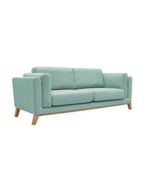 Sofa Seattle (3-osobowa), Tapicerka: 100% poliester, Stelaż: drewno naturalne, płyta w, Nogi: drewno naturalne, Jasny niebieski, S 218 x G 86 cm