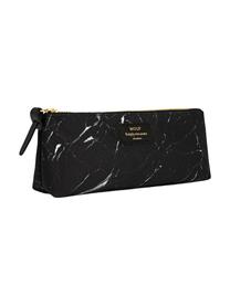 Stifte-Etui Black Marble, Polyester, Leder, Schwarz, marmoriert, 22 x 9 cm