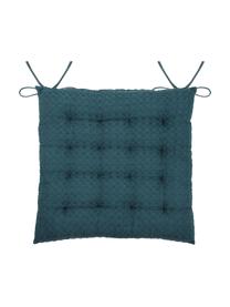 Coussin de chaise 40x40 bleu pétrole matelassé Gopher, Bleu pétrole