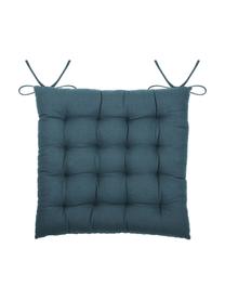 Coussin de chaise 40x40 bleu pétrole matelassé Gopher, Bleu pétrole