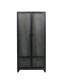 Metall-Schrank Wonen in Schwarz, Metall, beschichtet, Schwarz, 90 x 190 cm