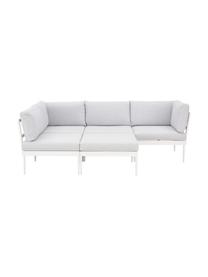 Modulaire tuin loungebank Acton, Bekleding: 100% polyester, Frame: gepoedercoat metaal, Grijs, B 226 x D 148 cm