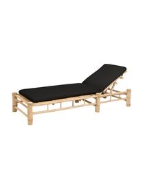 Bain de soleil en bambou avec matelas rembourré Bambed, Gris foncé, brun