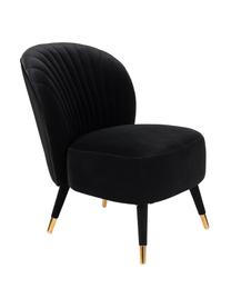 Fauteuil cocktail en velours noir Well Dressed, Velours noir