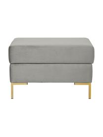 Sofa-Hocker Luna aus Samt mit Stauraum, Bezug: Samt (100 % Polyester), O, Gestell: Massives Buchenholz, Schi, Samt Grau, B 77 x T 77 cm