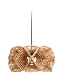 Lampa wisząca z rattanu Metis, Beżowy, czarny, Ø 50 x W 30 cm