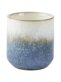 Geurkaars Sea Salt (kokosnoot & zeezout), Houder: keramiek, Blauw, beige, wit, Ø 7 x H 8 cm