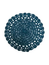 Set de table rond en fibre de papier Oceanic, 6 élém., Fibres de papier, Blanc, tons bleus, Ø 38 cm