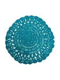 Set de table rond en fibre de papier Oceanic, 6 élém., Fibres de papier, Blanc, tons bleus, Ø 38 cm