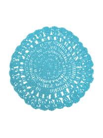 Set de table rond en fibre de papier Oceanic, 6 élém., Fibres de papier, Blanc, tons bleus, Ø 38 cm