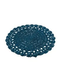 Set de table rond en fibre de papier Oceanic, 6 élém., Fibres de papier, Blanc, tons bleus, Ø 38 cm