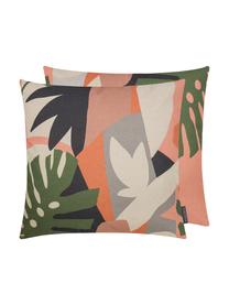 Housse de coussin 50x50 réversible tropical Images, Rose, multicolore