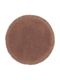 Ronde badmat Loose van biokatoen in bruin, 100% katoen, Bruin, Ø 70 cm