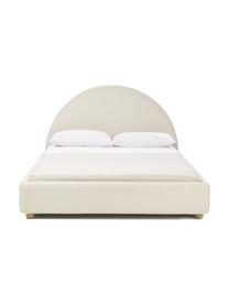 Cama tapizada Ebba, Tapizado: 100% polipropileno Alta r, Estructura: madera de pino maciza y p, Patas: madera de pino macizo, Tejido beige claro, An 140 x L 200 cm