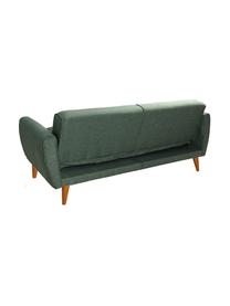 Sofa rozkładana Aqua (3-osobowa), Tapicerka: len, Stelaż: drewno rogowe, metal, Nogi: drewno naturalne, Zielony, S 202 x G 85 cm