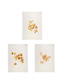Komplet ręczników kuchennych Pasta, 3 elem., Bawełna, Biały, żółty, S 50 x D 70 cm