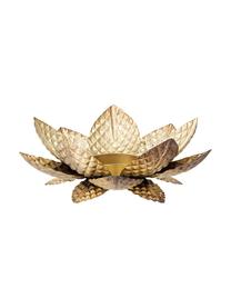 Świecznik na podgrzewacze Lotus, Metal powlekany, Odcienie mosiądzu, Ø 20 cm x W 7 cm