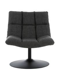 Fauteuil pivotant capitonné gris foncé Bar, Tissu gris foncé, larg. 66 x haut. 81 cm