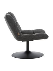 Fauteuil pivotant capitonné gris foncé Bar, Tissu gris foncé, larg. 66 x haut. 81 cm