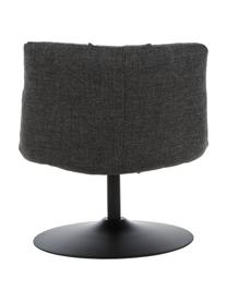 Fauteuil pivotant capitonné gris foncé Bar, Tissu gris foncé, larg. 66 x haut. 81 cm