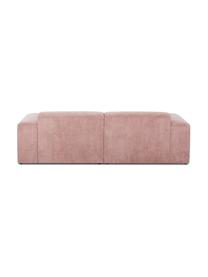 Sofa narożna ze sztruksu Melva (3-osobowa), Tapicerka: sztruks (92% poliester, 8, Nogi: drewno sosnowe Nogi znajd, Sztruks blady różowy, S 240 x G 144 cm