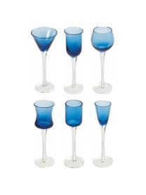 Likörgläser Chupos, 6er-Set, Glas, Blau, Transparent, Ø 5 x H 16 cm
