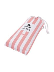 Fouta rayé rose Cabana, Rose, blanc, larg. 90 x long. 200 cm