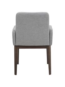 Gestoffeerde fauteuil Koga in grijs, Bekleding: 100% polyester De slijtva, Poten: essenhout, Frame: metaal, Geweven stof grijs, B 54 x H 86 cm