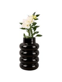 Vase en céramique émaillée Bobbly, Céramique, Noir, Ø 15 x haut. 24 cm