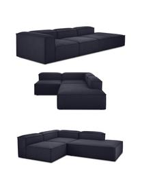 Méridienne modulable XL Lennon, Tissu bleu foncé, larg. 357 x prof. 119 cm, dossier à droite