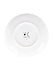 Vajilla Luxury, 4 comensales (12 pzas.), Porcelana Fine Bone China (fina de hueso)
Fine Bone China es una pasta de porcelana fosfática que se caracteriza por su brillo radiante y translúcido, Blanco con borde dorado, Set de diferentes tamaños