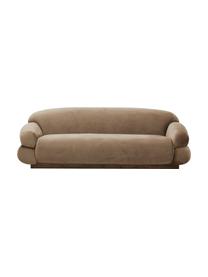 Sofa z aksamitu Sofie (3-osobowa), Tapicerka: aksamit poliestrowy, Brązowy, S 214 x G 95 cm