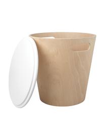 Tabouret/Table d'appoint avec rangement Woodrow, Bois, blanc