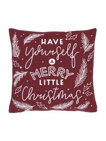 Kussenhoes Little Christmas in rood, 100% biokatoen, GOTS-gecertificeerd, Rood, B 45 x L 45 cm