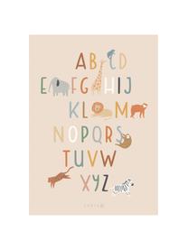 Poster Wildlife Letters, Carta patinata, 250 g/m², Multicolore, Larg. 50 x Alt. 70 cm